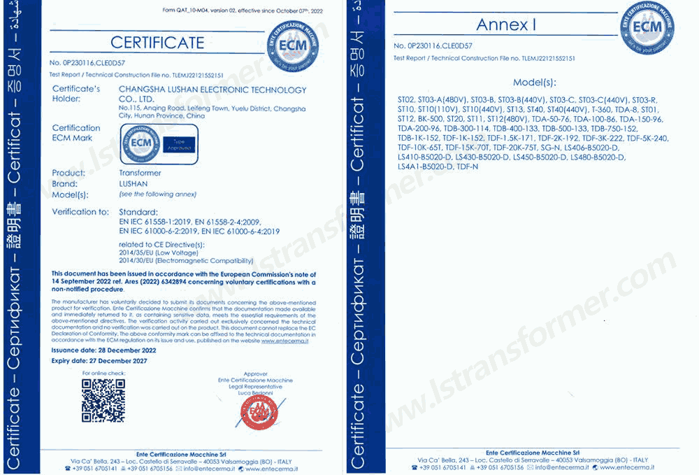 CE Certificate-Transformer